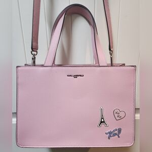 KARL LAGERFELD PARIS Powder Blush Crossbody Tote NWT